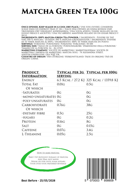 Ceremonial Grade Matcha - 100g Resealable Bag